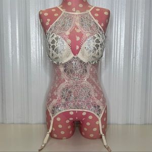 Adore Me Sexy High Neck Gartered Lingerie
